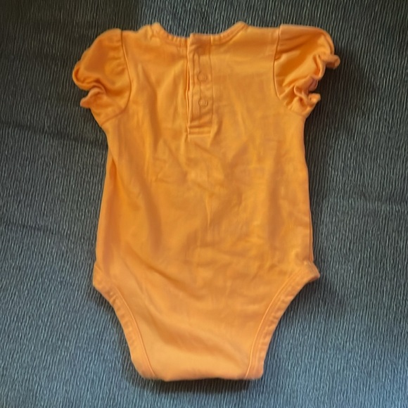 First Moments Fish Print Orange Onesie Size 3M - Picture 2 of 5